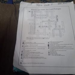 Literary crossword puzzle romeo and juliet